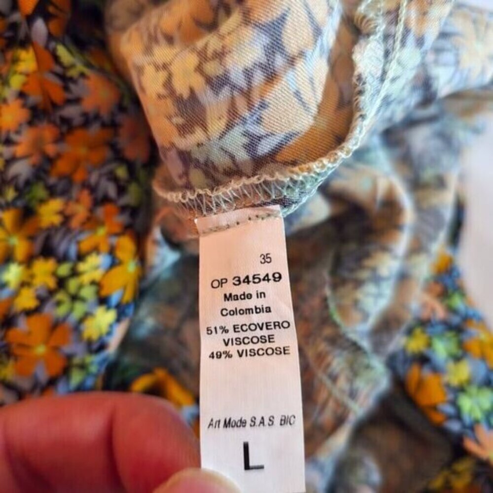BNWT Maaji Olive Floral Maxi Slip Dress with Front Slit - Picture 9 of 10